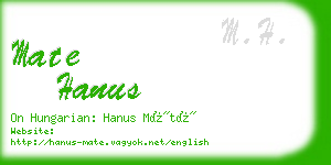 mate hanus business card